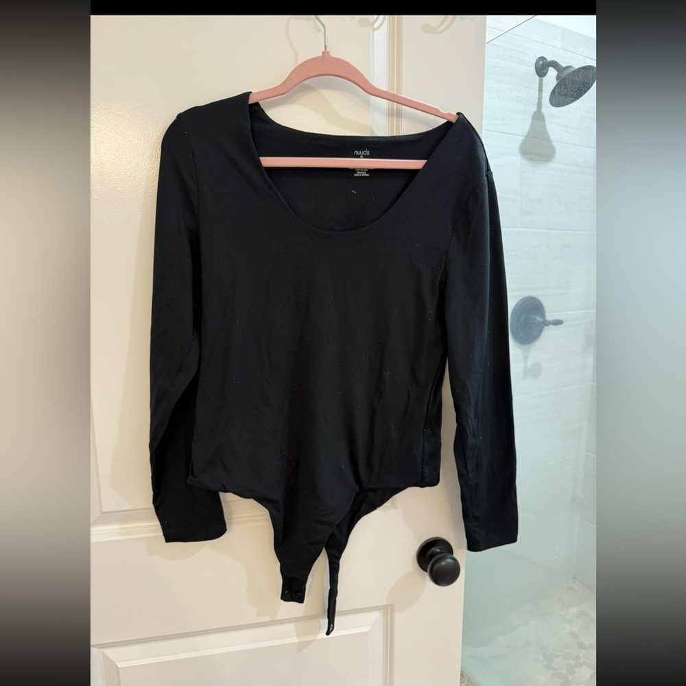 Nuuds black bodysuit long sleeve xl